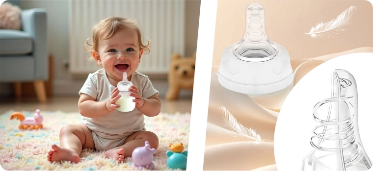 Tétine dynamique en silicone pour une succion naturelle