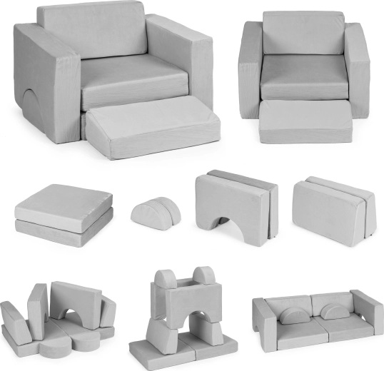 Modular Children's Armchair 8-in-1 ECOTOYS – Gray