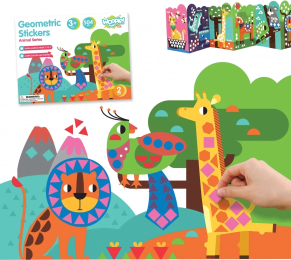 Geometrische stickers dieren Woopie voor creatieve educatie