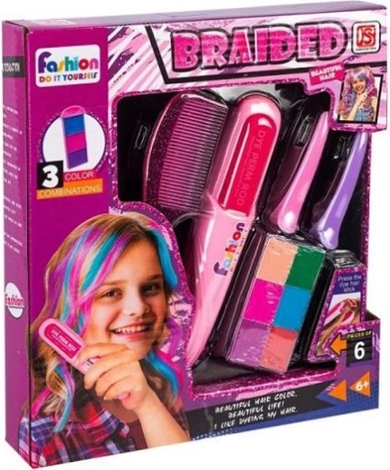 Braided Hair Chalk Set for Temporary Coloring and Braided Hairstyles