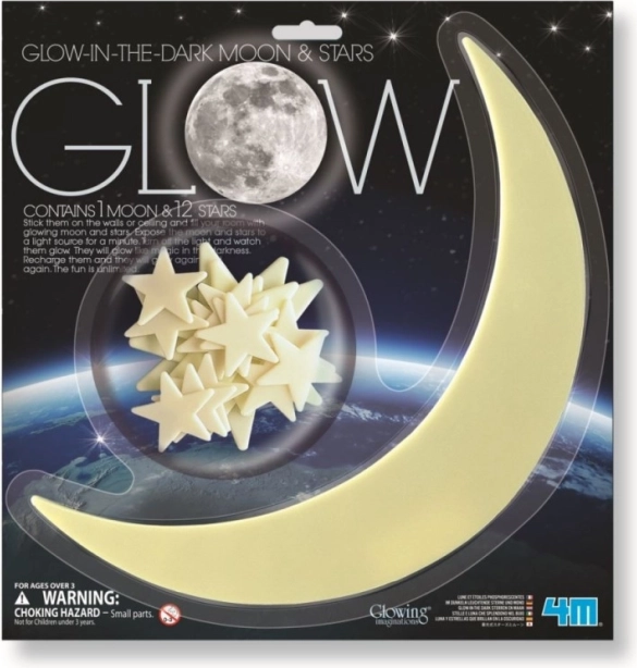 Glowing Stars and Moon
