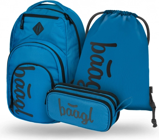Set BAAGL Coolmate Ocean Blue: Backpack, Pencil Case and Pouch