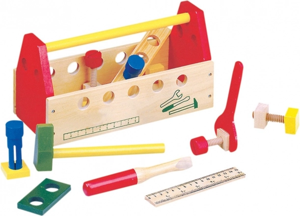 Bino Wooden Toolbox with Tools