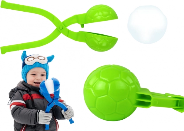 Snowball Maker – manual snowball maker, green, soccer ball pattern