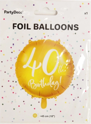 Foil balloon number 40 gold 45 cm