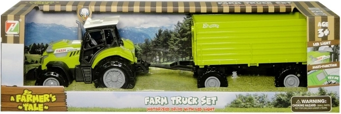 Tracteur avec remorque, lumière et son