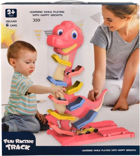 Circuit automobile à étages Dinosaurus avec petites voitures
