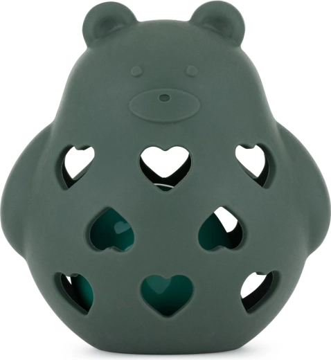 PETITE&MARS Silikonspielzeug mit Rassel Teddy Bear Basil misty green