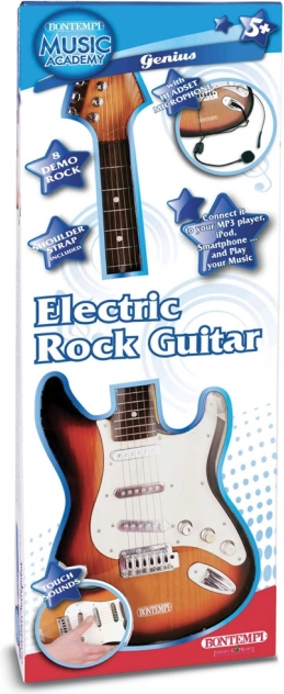 Rock electric guitar with microphone
