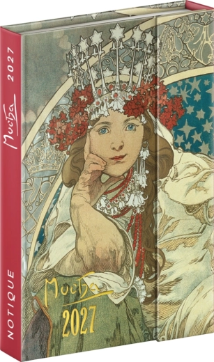 Notique magnetische weekagenda Alphonse Mucha 2027 11 × 16 cm