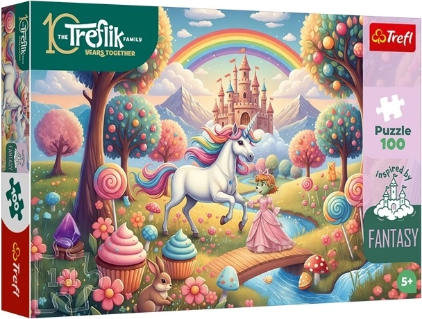 Puzzel Inspired By Fantasy eenhoorn in zoete fantasie 100 stukjes