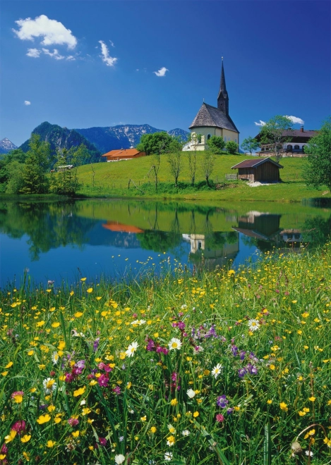 Puzzle Inzell avec l’église Saint-Nicolas 1000 pièces