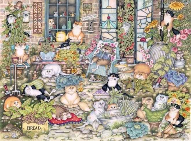RAVENSBURGER puzzel Crazy Cats: kattenleven, 500 stukjes