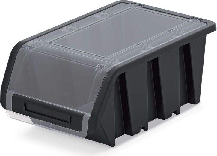 Plastic lockable storage box TRUCK PLUS 195 × 120 × 90 mm, black