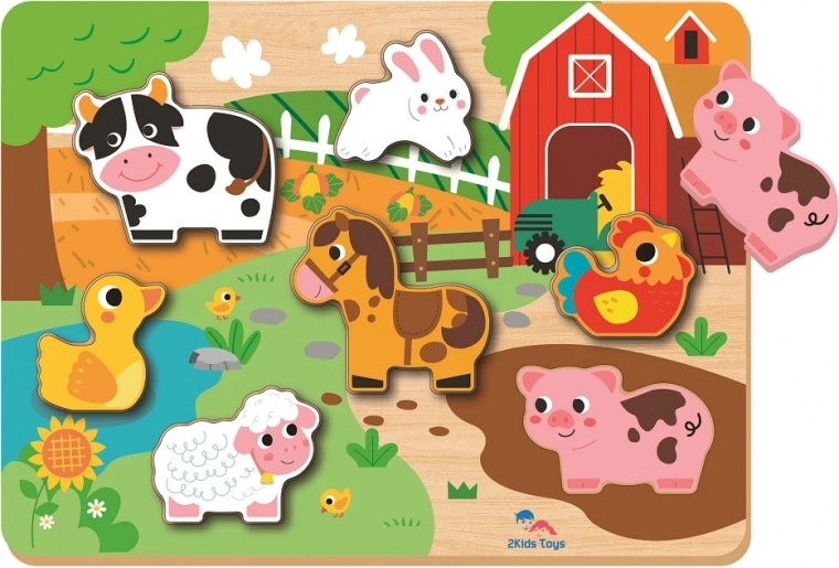 Puzzle à encastrer Ferme pour enfants de 2Kids Toys