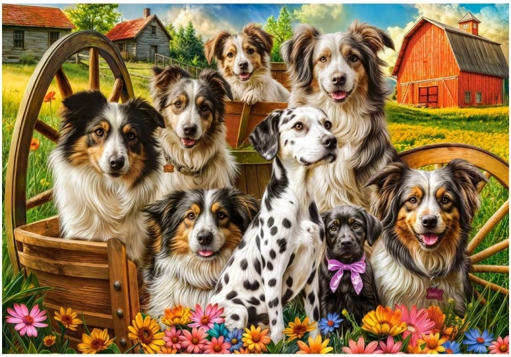 Castorland Puzzle Glückliche Hunde auf dem Land 1000 Teile