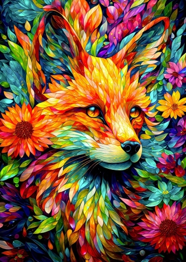 Enjoy Puzzle Floral Fox 1000 Pieces
