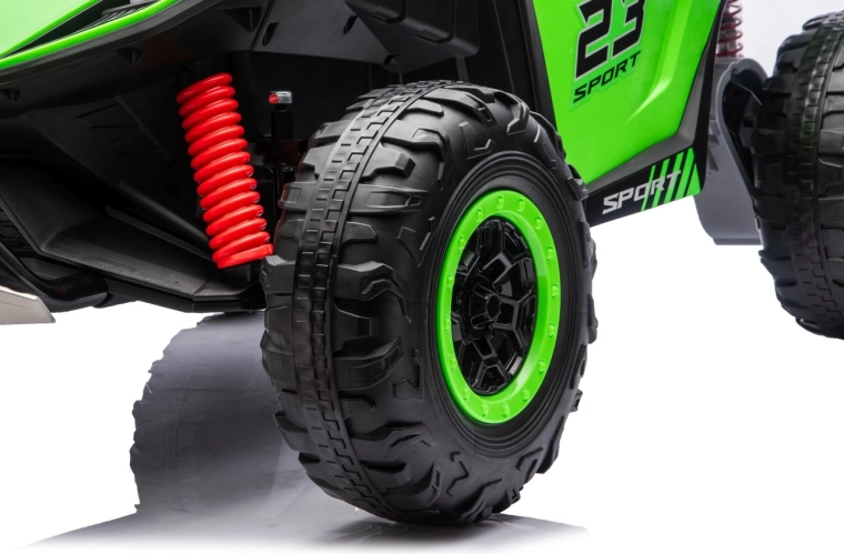 Confort tout-terrain : roues EVA et amortisseurs réglables