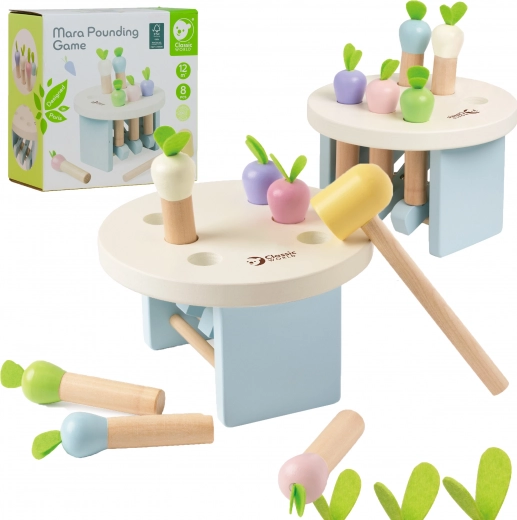 Jeu en bois Tape la carotte avec petit marteau