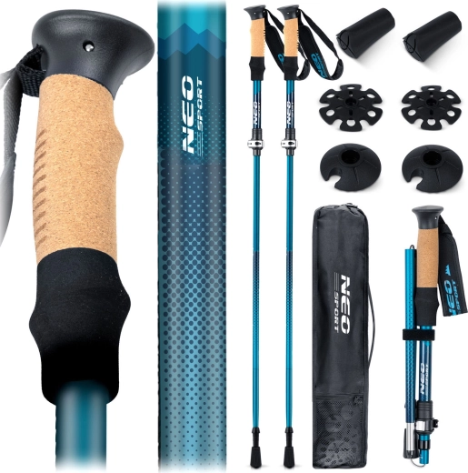Trekkingstokken Neo-Sport 85–130 cm met kurken handgreep en snel vouwen