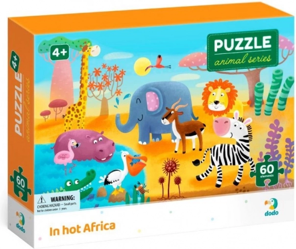 puzzle dodo animaux : canicule en afrique, 60 pièces