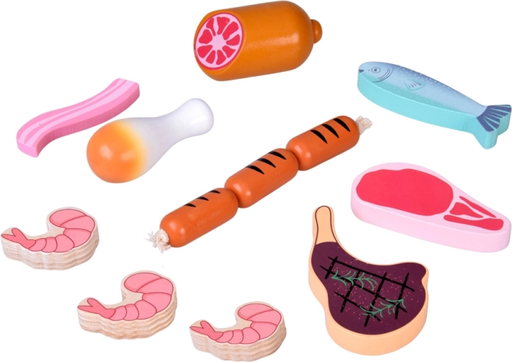 Realistische set vlees en zeevruchten