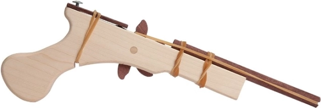 Fauna houten pistool met elastiekjes