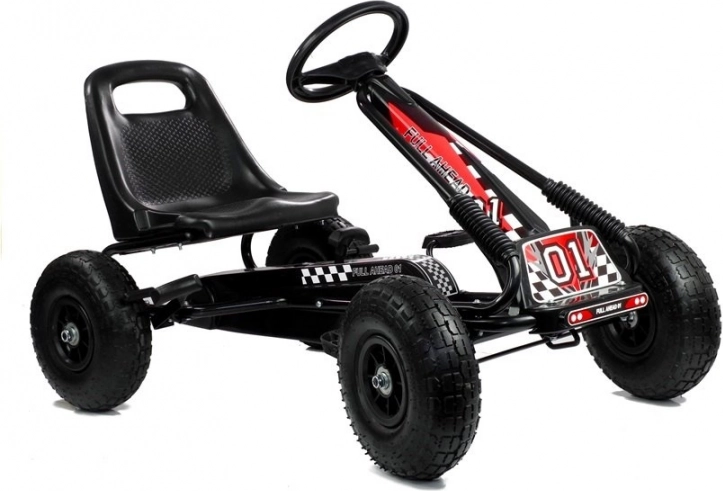 Kart à pédales A-15 avec pneus gonflables – noir