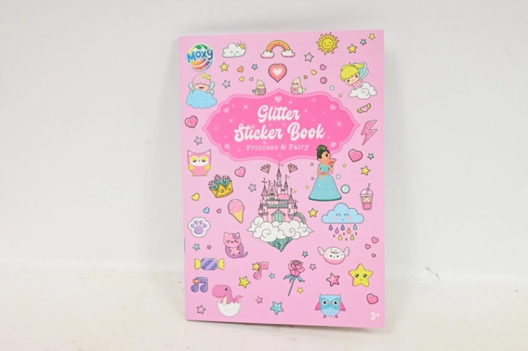 Petit livre pailleté d’autocollants licornes et sirènes rose