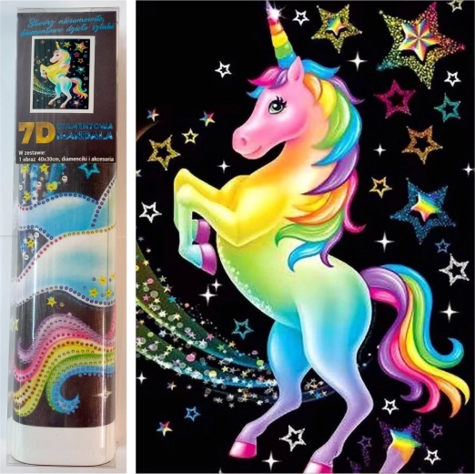 Diamantschilderen Regenboog Eenhoorn 30 × 40 cm