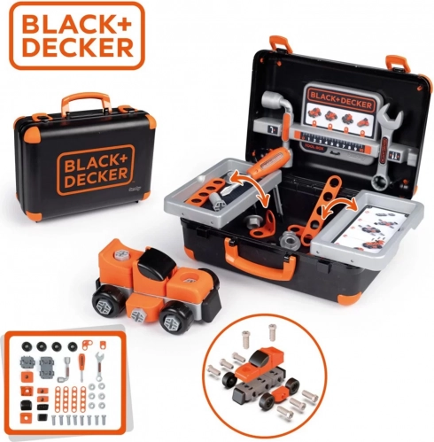 Smoby Black & Decker Mallette avec outils et voiture de construction