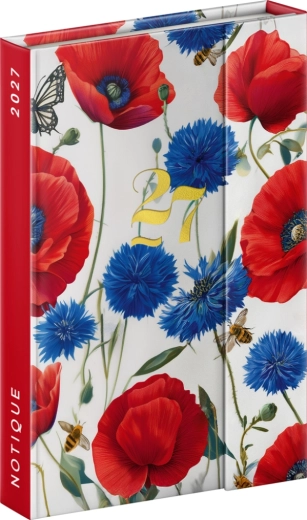 Notique magnetische weekagenda Poppies 2027, 11 × 16 cm