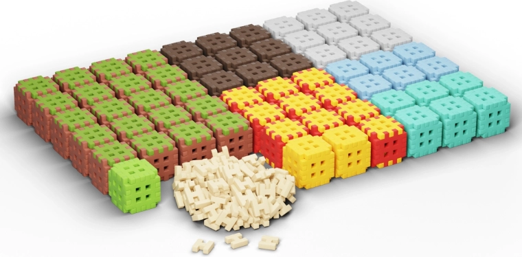 502 Teile und 124 Verbinder für große 3D-Bauten