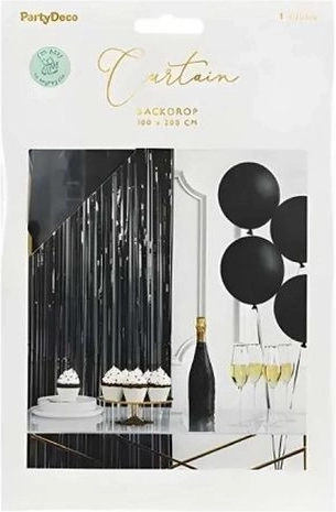 Zwart partygordijn 100 × 200 cm