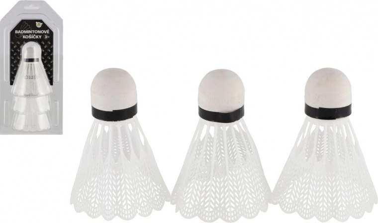 Badmintonshuttles wit 3 stuks kunststof