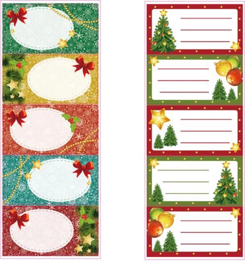 Étiquettes-cadeaux de Noël TORO – autocollants, motifs assortis, 5 pcs