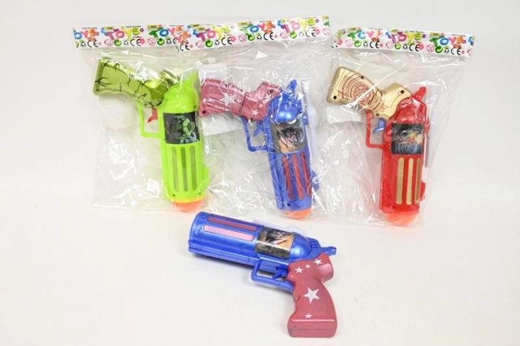 Children’s battery-powered toy gun with light and sound effects