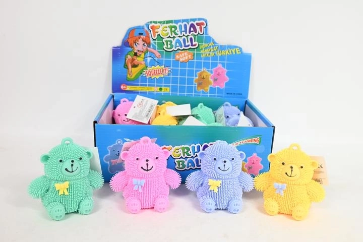Ourson antistress à presser avec lumière (12 pcs en présentoir)