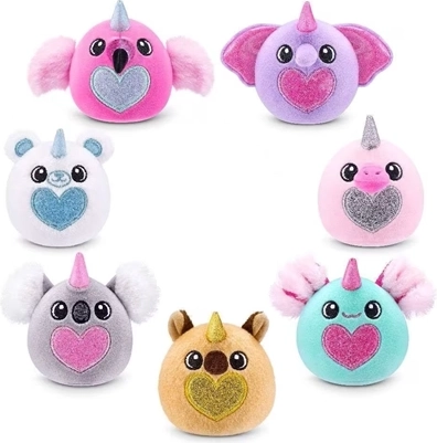Soft collectible plushies with a sparkly heart