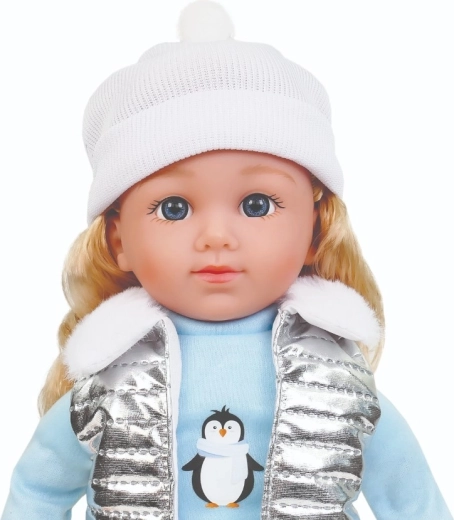 Spricht und singt beim Drücken des Bauches