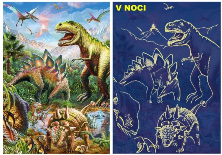 Lichtgevende puzzel wereld van dinosaurussen 100 XL stukken