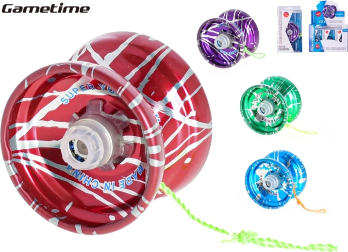 Gametime metal yo-yo 5.5 cm, mixed 4 colors, 12 pcs in a box