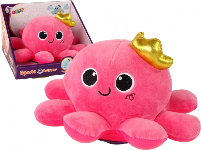 Peluche pieuvre rose avec éclairage et sons