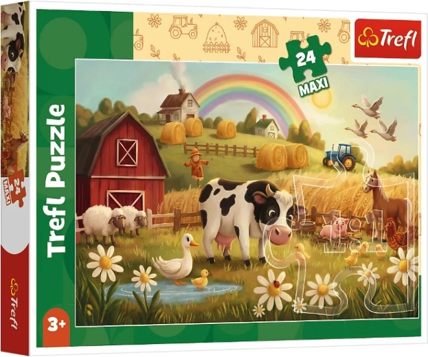 Maxi puzzle 24 pièces Vache à la ferme