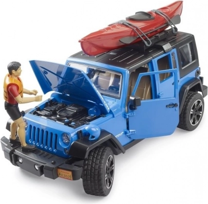 Bruder Jeep Wrangler Rubicon met kajak en figuur 1:16