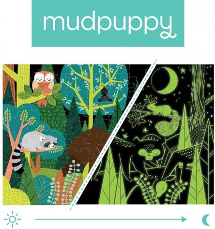 Mudpuppy - puzzel Schitterend in het Donker Boswereld 100 stukjes