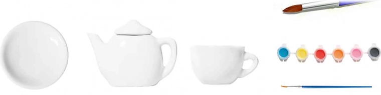 Creatieve set beschilderd servies voor kinderen