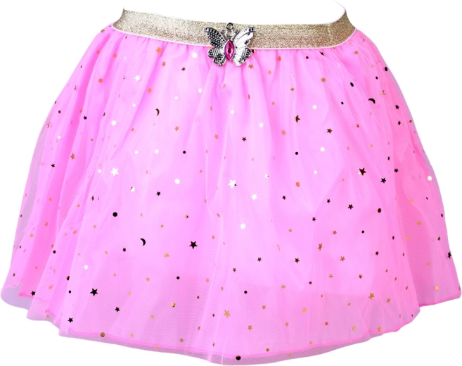 Glinsterende roze rok met elastische tailleband
