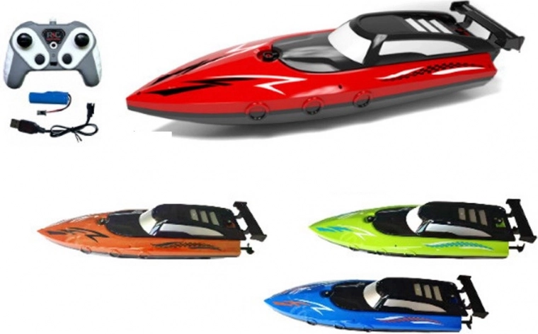 Bateau à moteur R/C avec chargeur USB en différentes couleurs