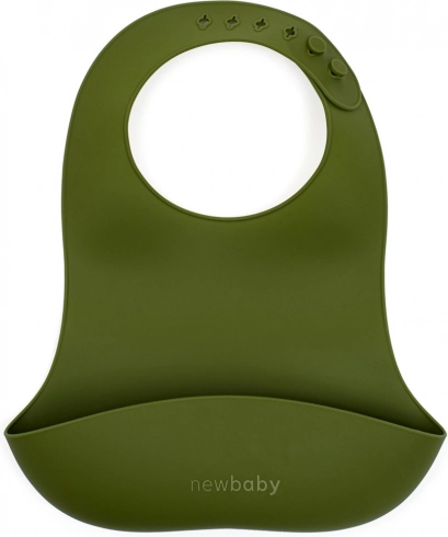 Siliconen slabbetje New Baby olijfgroen